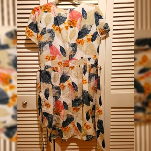 NWT SM WORDROBE Printed Leafs Dress 100 COTTON - Picture 6 of 16